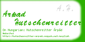 arpad hutschenreitter business card