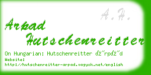 arpad hutschenreitter business card